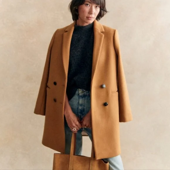 Sezane Johnson Coat in Camel size 36 NWT - Picture 8 of 15